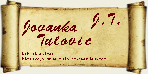 Jovanka Tulović vizit kartica